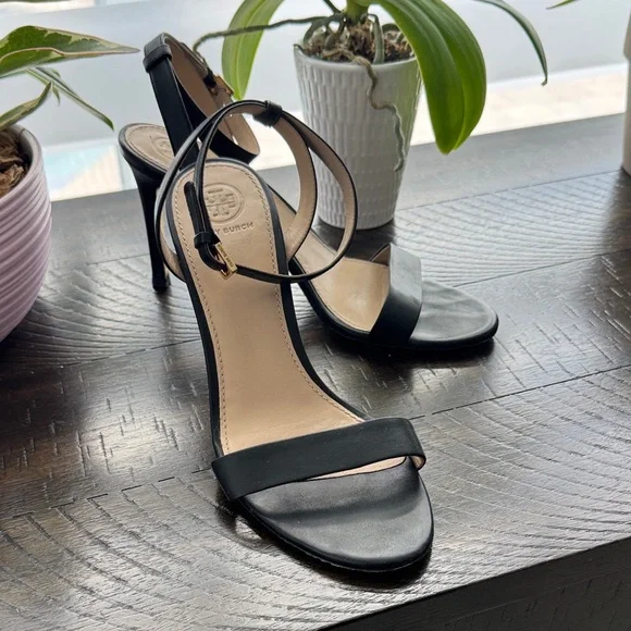 Tory Burch Black Strappy Heels - Picture 1 of 4